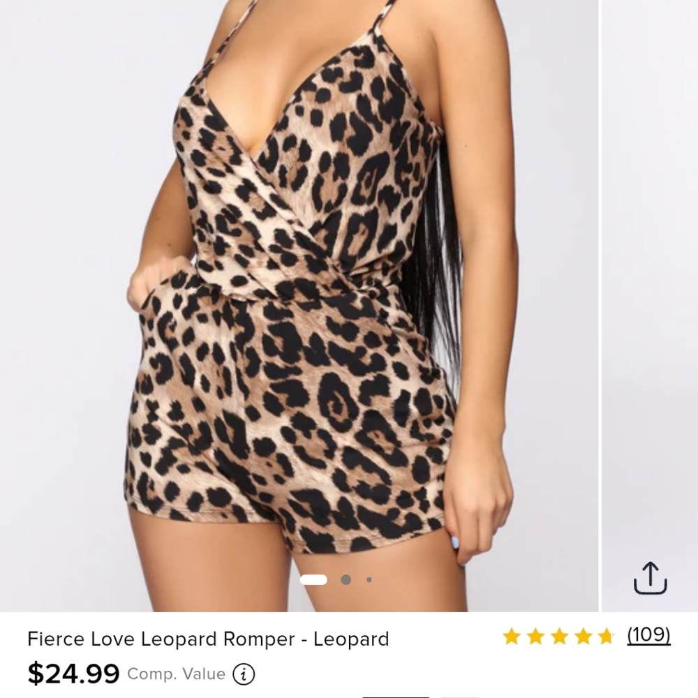 Fashion Nova Animal Print Romper - Picture 5 of 5